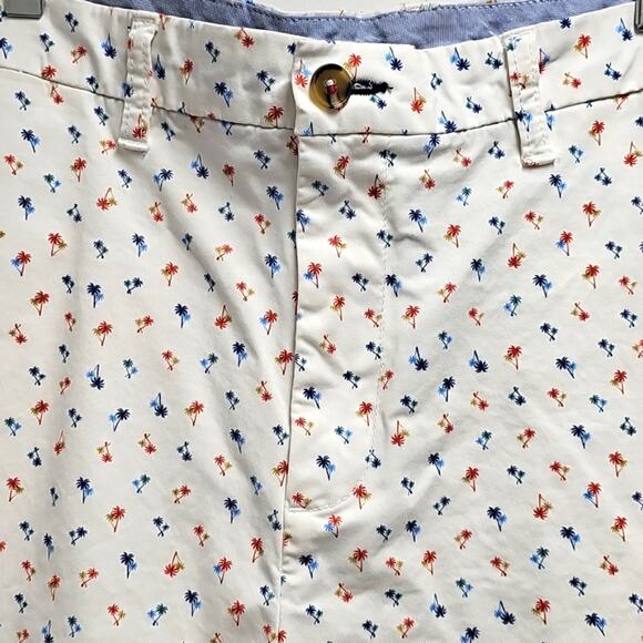 Tommy Hilfiger Mens  4 Pocket Zip Up White w/Red and Blue Palm Tree Shorts Sz 40 - Picture 3 of 11